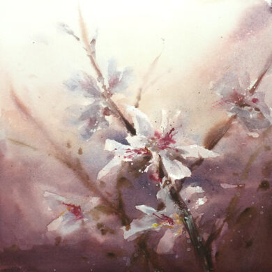 ALMENDRO EN FLOR - ACUARELA - ROBERTO BARBA