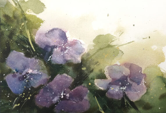 VIOLETAS - ACUARELA- ROBERTO BARBA