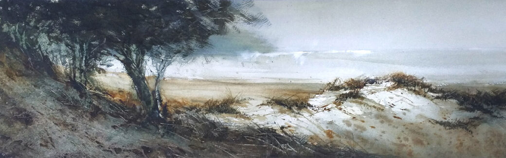 Bruma en Trafalgar - Acuarela 70x24cm - Roberto Barba