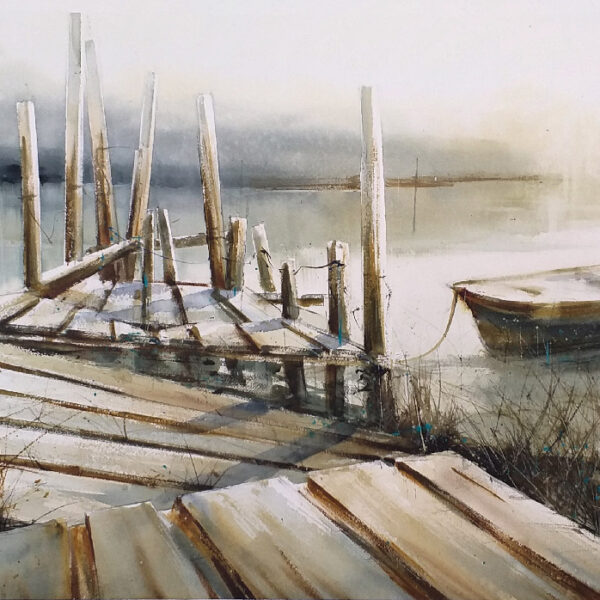 El Viejo Embarcadero - Acuarela - Roberto Barba