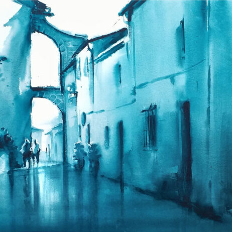 Villa de Iznájar - Acuarela - Roberto Barba